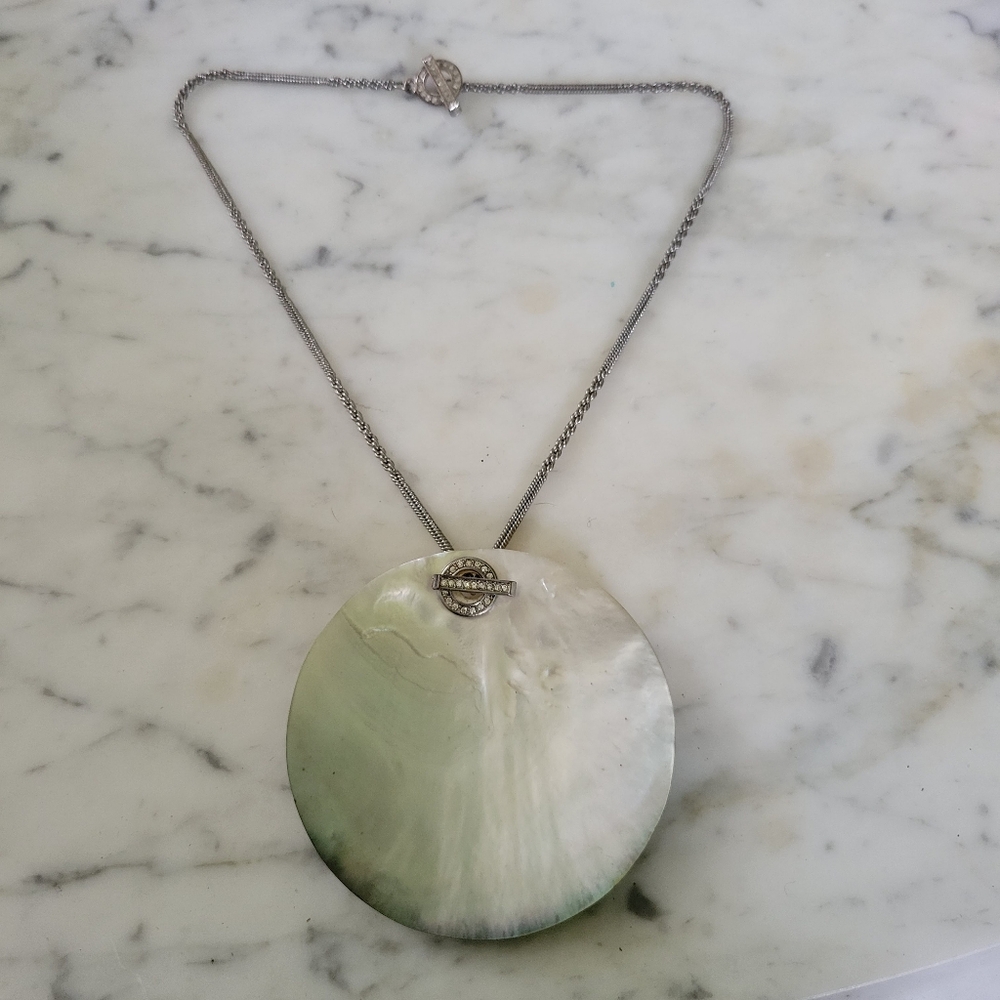 Mother of Pearl Pendant Necklace on Sterling Silver.